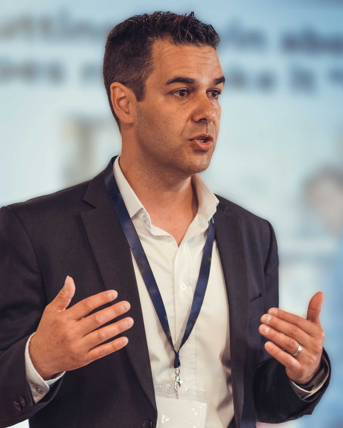 Jared Turner presenting at an industry event